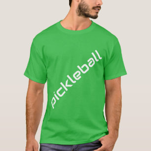 Fun Slant PICKLEBALL Text hellgrün Hintergrund T-Shirt