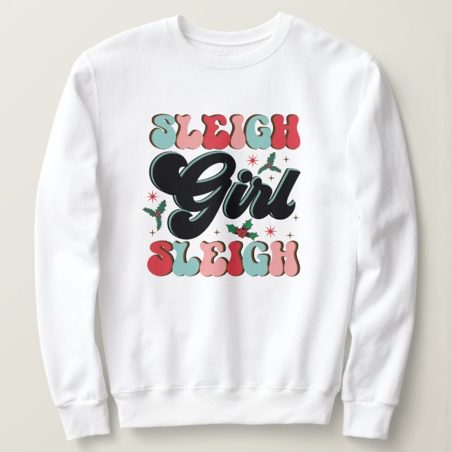 Fun Sleigh Girl Sleigh White Sweatshirt (Design vorne)
