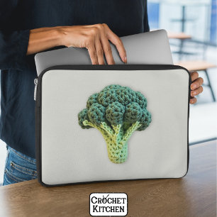 Fun Smood Boost Green Minimalistisch Crochet Brocc Laptopschutzhülle