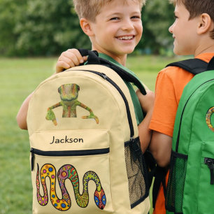 Fun Snake Chameleon Personalisiert Kids Bedruckter Rucksack