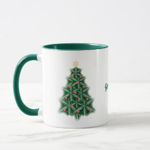 Fun Snowflake Christmas Tree Name Mug Tasse