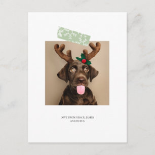 Fun Snowflake Tape Weihnachts-Foto (Postcard-Back) Postkarte