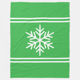 Fun Snowflake Weihnachten Grün weiße Racing Streif Fleecedecke