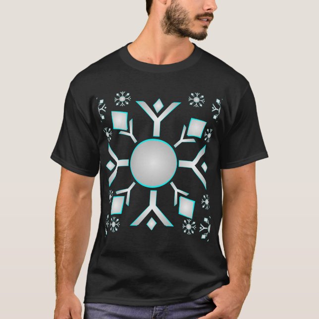 Fun Snowflakes Design T-Shirt (Vorderseite)