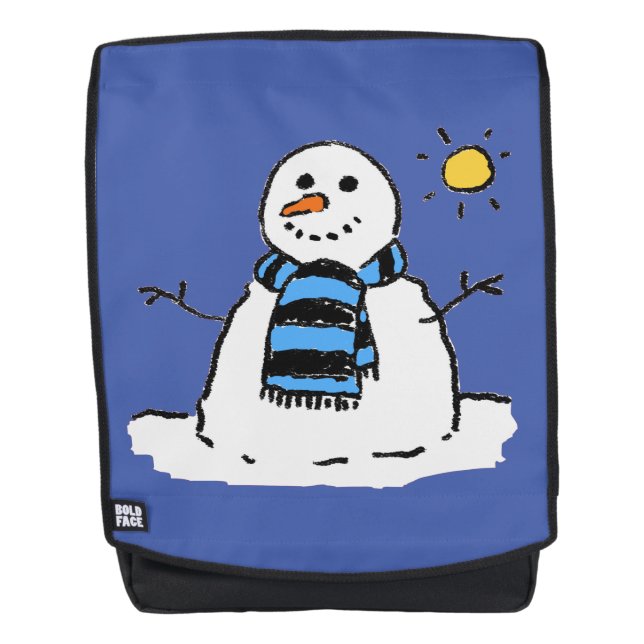 Fun Snowman an einem sonnigen Wintertag Rucksack (Vorderseite)