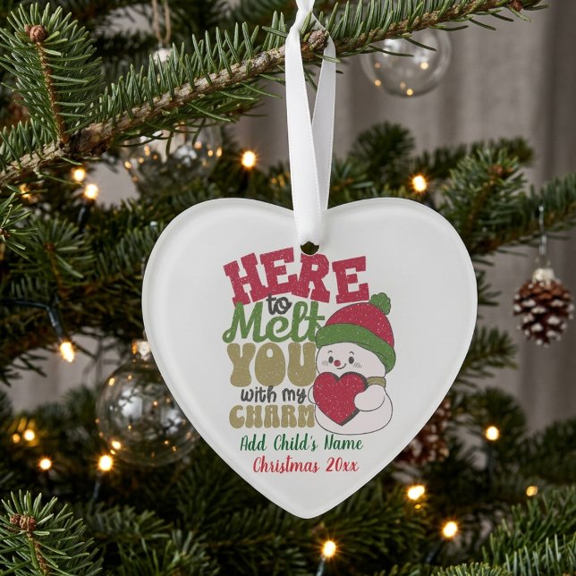 Fun Snowman Holiday Accent Personalize Ornament (Von Creator hochgeladen)