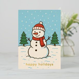 Fun Snowman Niedlich Weihnachten Folien Feiertagskarte