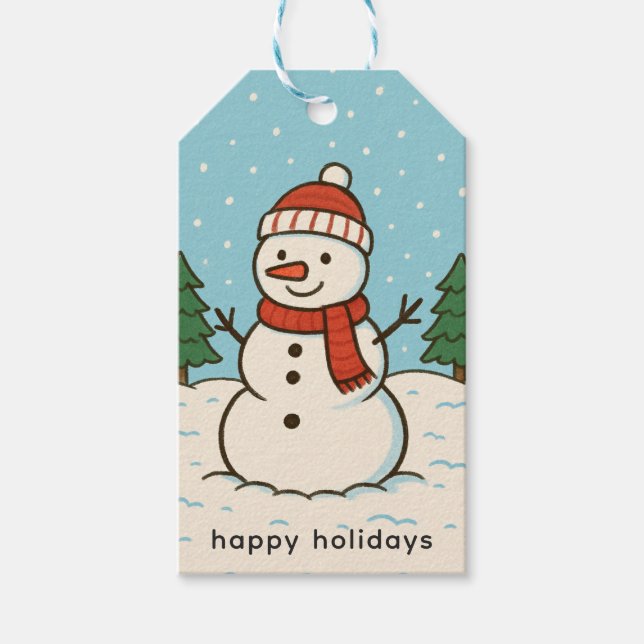 Fun Snowman Niedlich Weihnachten Geschenkanhänger (Vorderseite)