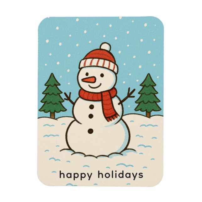 Fun Snowman Niedlich Weihnachten Magnet (Vertikal)