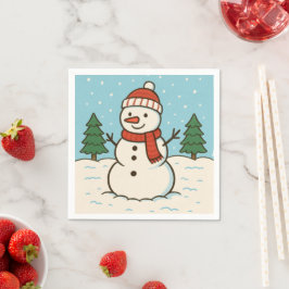 Fun Snowman Niedlich Weihnachten Serviette