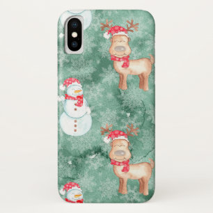 Fun Snowman und Rentier Weihnachten iPhone Case