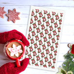 Fun Snowman Weihnachts Strumpf Pattern Serviette<br><div class="desc">Dieses Weihnachtsservikdesign zeigt ein gefliestes Foto eines roten und grünen Strumpfs mit einem bezaubernden Schneemann in einem saisonalen karierten Schal und Hut Set auf weißem Hintergrund. Klicken Sie auf Anpassen, um Text in einer Schriftart, Farbe und Größe hinzuzufügen, die Sie bevorzugen. Das Design ist auch in rot und grün erhältlich....</div>