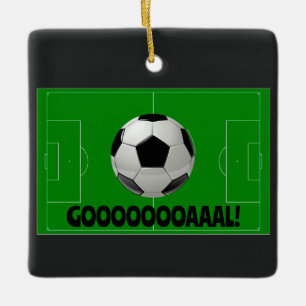 Fun Soccer Ball und Pitch GOAL! (Fußball) Keramikornament