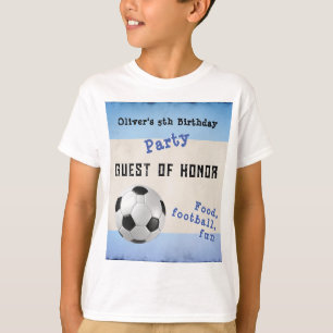 Fun Soccer Football Kids Party Blue Gast of Honour T-Shirt