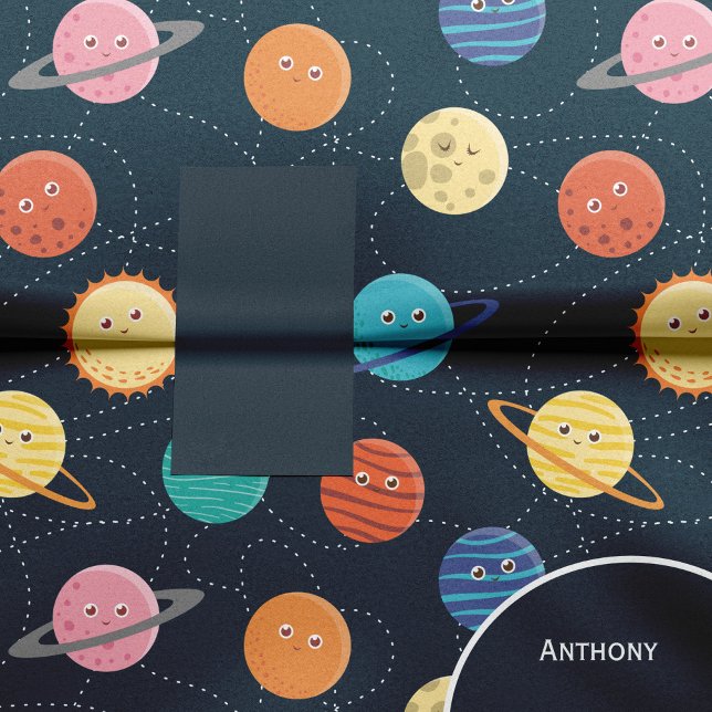 Fun Solar System Planets Muster für Kids Blue Tis Seidenpapier (Von Creator hochgeladen)