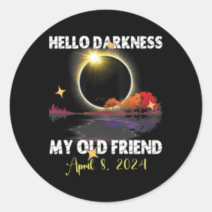 Fun Solare Eclipse 2024 für 8. April 2024 Solar Ec Runder Aufkleber