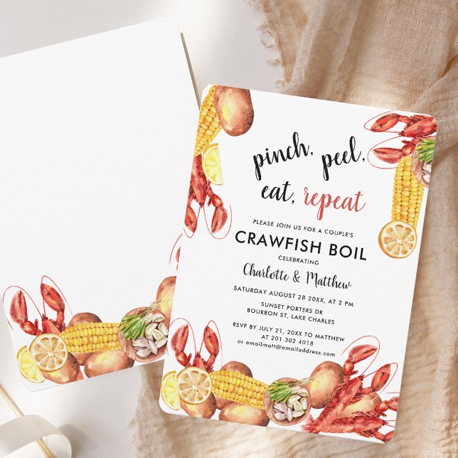 Fun Sommer Engagement Party Crawfish Boil Einladung (Fun Summer Engagement Party Crawfish Boil Invitation)