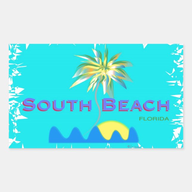 Fun South Beach, Florida Rechteckiger Aufkleber (Vorderseite)