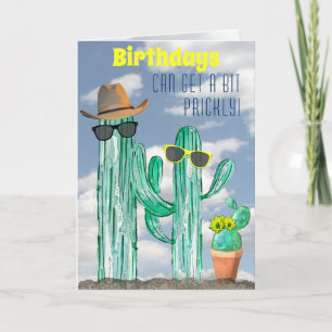 Fun Southwest Watercolor Cactus Template Feiertagskarte