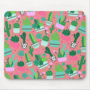 Fun Southwestern Niedlich Girly Pink Cactus Patter Mousepad
