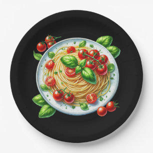 Fun Spaghetti liebt Abendessen Pappteller