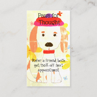 Fun Spaniel Hund Walking Hund Grooming Referration Visitenkarte
