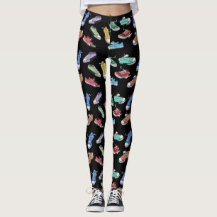 Fun Spaß Comic Cartoon Runners mit Schuhen Leggings