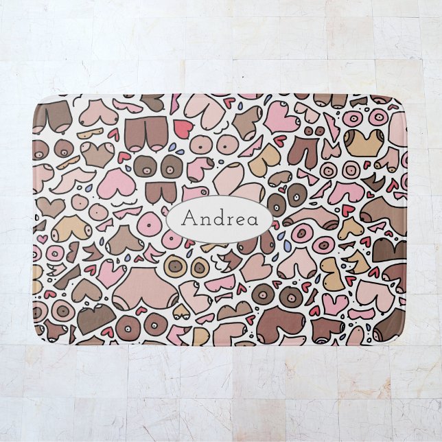 Fun-Spaß-neutrales Brustmuster Badematte (Von Creator hochgeladen)