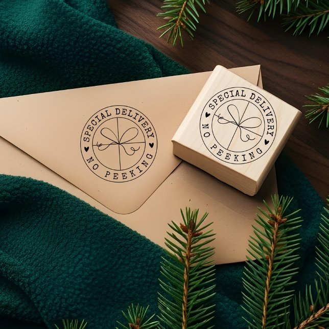 Fun Special Delivery No Peeking Kraft Papier Paket Gummistempel (Fun Special Delivery No Peeking Kraft Paper Parcel Rubber Stamp)
