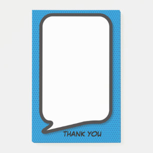 Fun Speech Bubble Personalisiert Danke Blue Post-it Klebezettel