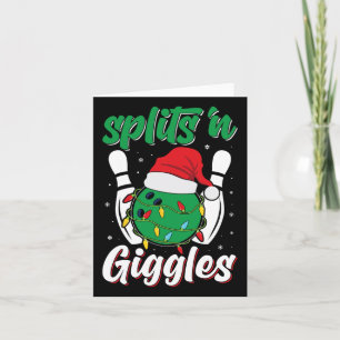 Fun Splits in Giggles Bowling Player Weihnachtssch Karte