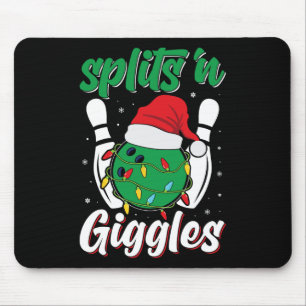 Fun Splits in Giggles Bowling Player Weihnachtssch Mousepad