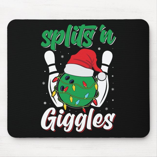 Fun Splits in Giggles Bowling Player Weihnachtssch Mousepad (Vorne)