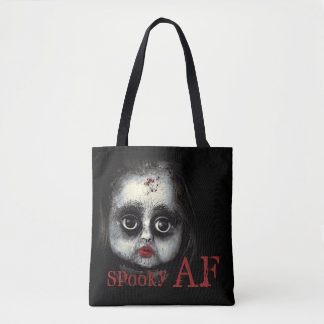 Fun Spooky AF Creepy Goth Doll Face Halloween (Vorderseite)