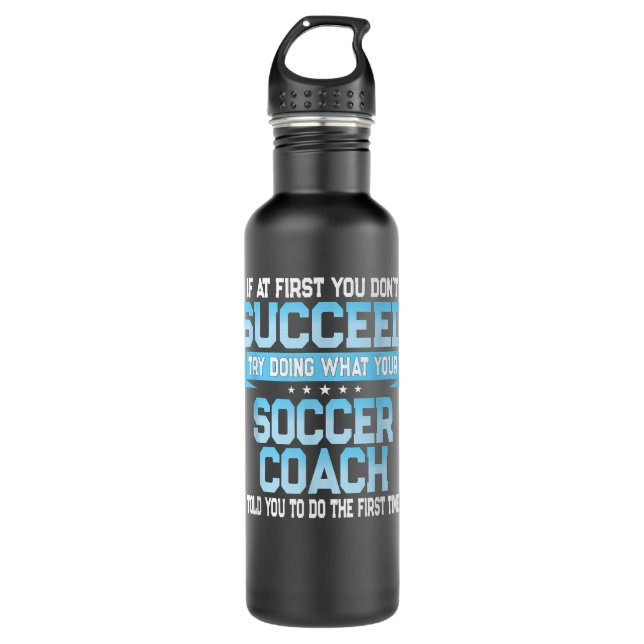 Fun Sport Coach Team Geschenk Funny Soccer Sayi Edelstahlflasche (Vorderseite)
