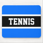 Fun Sporty Block TENNIS Buchstaben Blue Black Stri Mousepad<br><div class="desc">Dieses lustige Sportdesign zeichnet sich durch klassische, kräftige Großbuchstaben in einem markierten breiten schwarzen Streifen mit weißen Pinstreifen auf einem hellblauem Hintergrund aus, wobei "TENNIS" sich vor und in der Mitte ausdrückt. Machen Sie es sich selber: Die Farben und Texte in diesem Design können personalisiert sein.</div>
