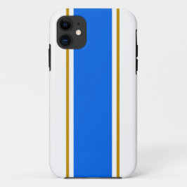Fun Sporty Bright Blue White Brown Racing Streifen Case-Mate iPhone Hülle