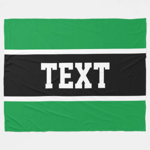 Fun Sporty Bright Green Schwarz-weiß Centre Streif Fleecedecke
