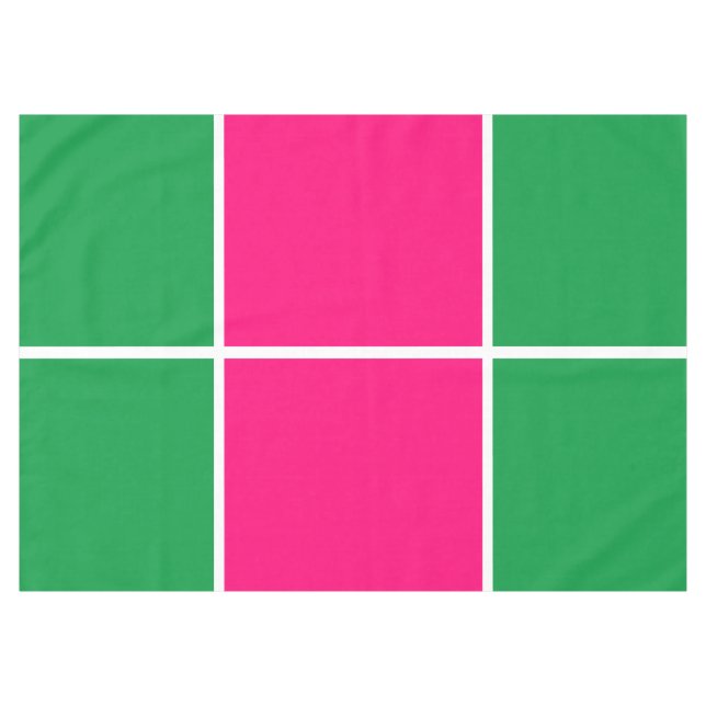 Fun Sporty Bright Pink Green Fensterstreifen Strei Tischdecke (Vorderseite (Horizontal))