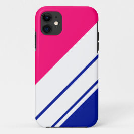 Fun Sporty Bright Pink Navy White Racing Streifen Case-Mate iPhone Hülle