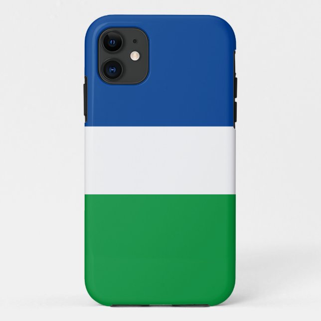 Fun Sporty Deep Blue White Bright Green Stripes Case-Mate iPhone Hülle (Rückseite)