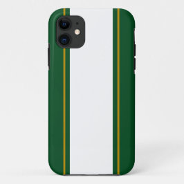 Fun Sporty Forest Green Wide White Racing Streifen Case-Mate iPhone Hülle