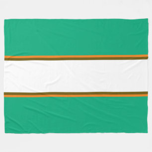 Fun Sporty Green Blue Brown White Racing Streifen Fleecedecke