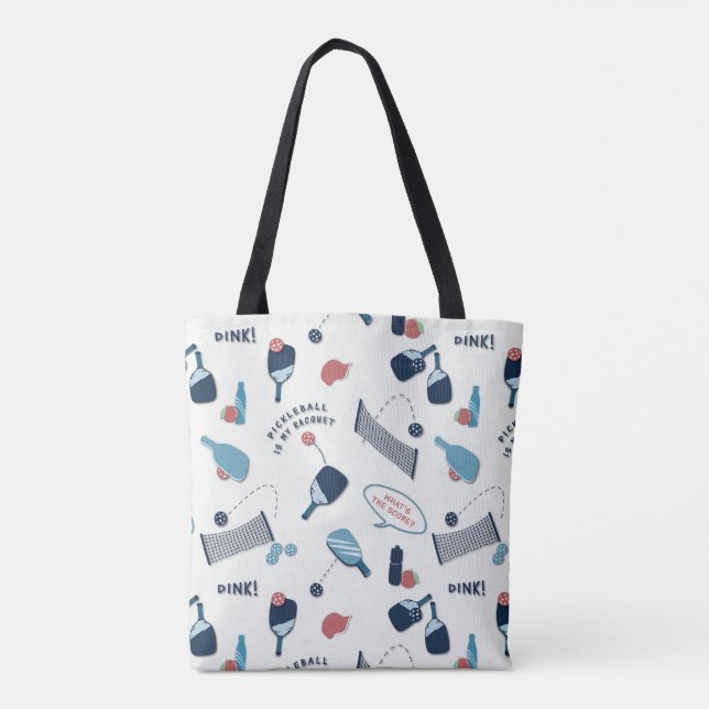 Fun Sporty Pickleball Tote Bag (Rückseite)