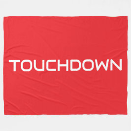 Fun Sporty TOUCHDOWN Modern Text On Bright Red Fleecedecke