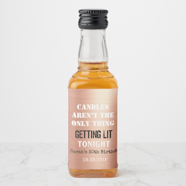 Fun Sprichwort Rose Gold Foil jedes Alter 30. Gebu Alkoholflaschenetikett (Vorderseite)