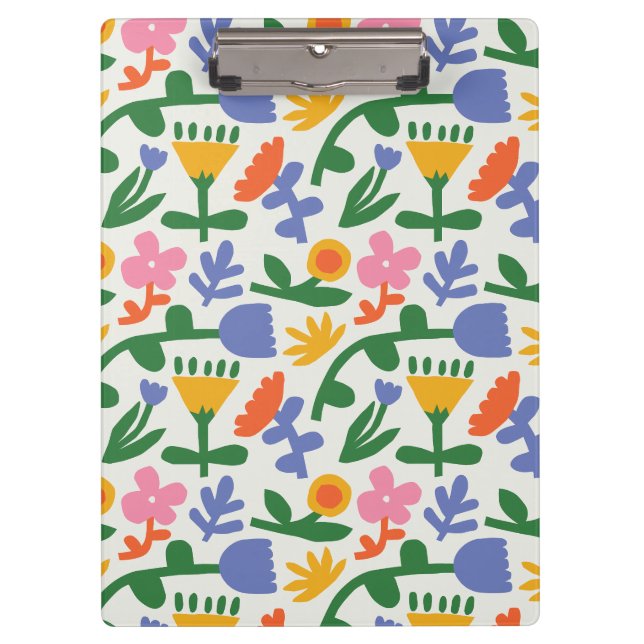 Fun Spring Floral Muster Klemmbrett (Vorderseite)