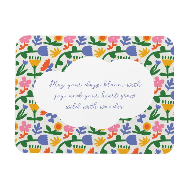 Fun Spring Floral Muster Magnet (Horizontal)