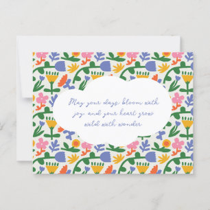 Fun Spring Floral Muster Postkarte