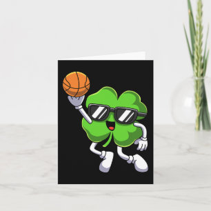 Fun St Patricks Day Kleeblatt Basketball Bo Karte